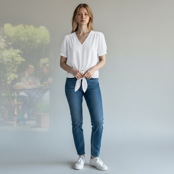 Lucky Brand Short Sleeve Wrap Elegant Top Women size Small - Picture 11 of 11